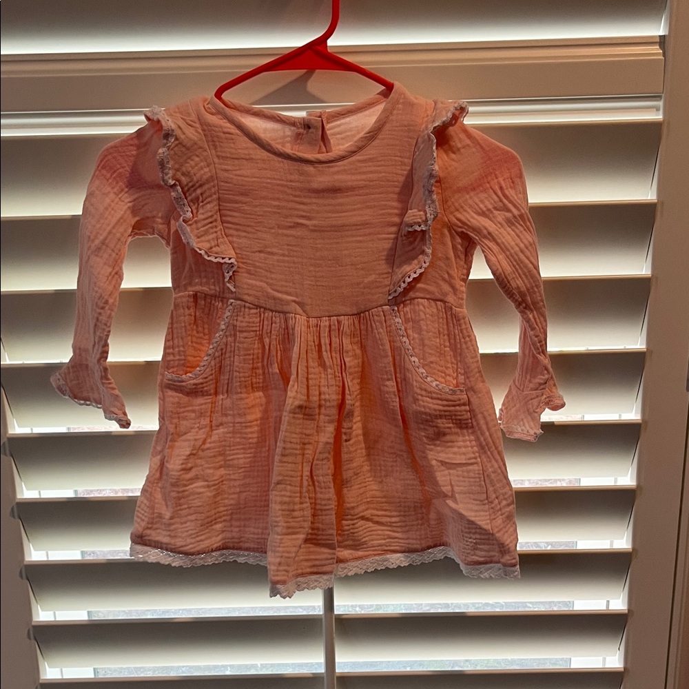 Pink Ruffled Kids Casual Dress